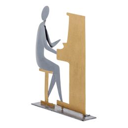 Piano Player Figurine - Modern Handmade Metal Wall Art & Tabletop Decor, 19cm, 1 Piano Player Figurine - Modern Handmade Metal Wall Art & Tabletop Decor, 19cm, 1