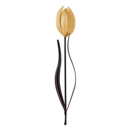 Tulip Flowers - Handmade Metal Wall Decorative Set of 2, Gold & Brown, 33cm - 2