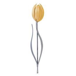 Tulip Flowers - Handmade Metal Wall Decorative Set of 2, Gold & Silver, 33cm - 2 Tulip Flowers - Handmade Metal Wall Decorative Set of 2, Gold & Silver, 33cm - 2