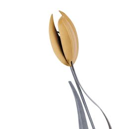 Tulip Flowers - Handmade Metal Wall Decorative Set of 2, Gold & Silver, 33cm - 3 Tulip Flowers - Handmade Metal Wall Decorative Set of 2, Gold & Silver, 33cm - 3