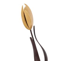 Tulip Flowers - Handmade Metal Wall Decorative Set of 2, Gold, Silver & Brown, 33cm - 5 Tulip Flowers - Handmade Metal Wall Decorative Set of 2, Gold, Silver & Brown, 33cm - 5