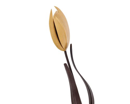 Tulip Flowers - Handmade Metal Wall Decorative Set of 2, Gold, Silver & Brown, 33cm - 5