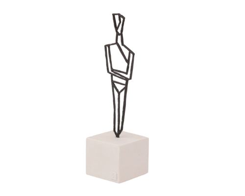 Cycladic Idol Design -Table Sculpture Solid Brass, 13cm, Black Color, 2