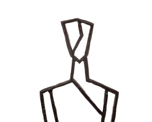 Cycladic Idol Design -Table Sculpture Solid Brass, 13cm, Black Color, 3