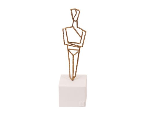 Cycladic Idol Design -Table Sculpture Solid Brass, 13cm, Gold Color, 1