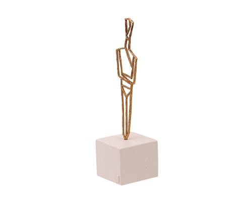 Cycladic Idol Design -Table Sculpture Solid Brass, 13cm, Gold Color, 2