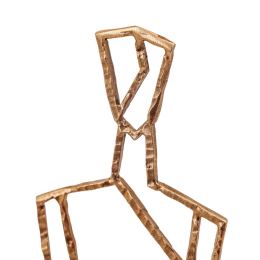 Cycladic Idol Design -Table Sculpture Solid Brass, 13cm, Gold Color, 3 Cycladic Idol Design -Table Sculpture Solid Brass, 13cm, Gold Color, 3