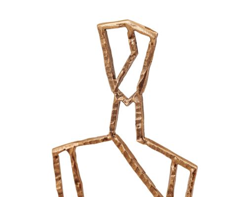 Cycladic Idol Design -Table Sculpture Solid Brass, 13cm, Gold Color, 3