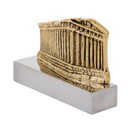 Acropolis (Parthenon), Table Sculpture - Solid Aluminum & Brass, 10cm - 4 Acropolis (Parthenon), Table Sculpture - Solid Aluminum & Brass, 10cm - 4