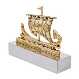 Ancient Greek Trireme Warship,Table Sculpture - Solid Aluminum & Brass, 10.5cm - 4 Ancient Greek Trireme Warship,Table Sculpture - Solid Aluminum & Brass, 10.5cm - 4
