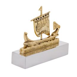 Ancient Greek Trireme Warship,Table Sculpture - Solid Aluminum & Brass, 10.5cm - 3 Ancient Greek Trireme Warship,Table Sculpture - Solid Aluminum & Brass, 10.5cm - 3