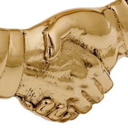 Handshake Gesture, Agreement Symbol, Table Sculpture Solid Aluminum & Brass, 19cm -2 Handshake Gesture, Agreement Symbol, Table Sculpture Solid Aluminum & Brass, 19cm -2