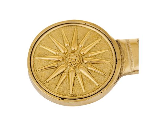 Letter Opener, Handmade of Solid Brass Metal, Stylish Desk Accessory, Greek Vergina Sun Design - 3