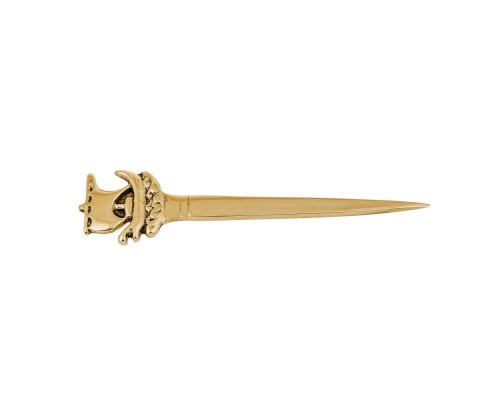 Letter Opener, Handmade of Solid Brass Metal, Stylish Desk Accessory, Trireme Design - 3
