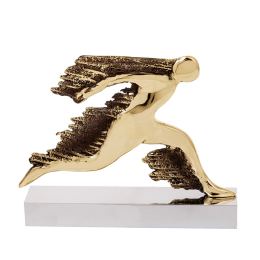 Runner, Table Sculpture Solid Aluminum & Brass, 21cm Runner, Table Sculpture Solid Aluminum & Brass, 21cm