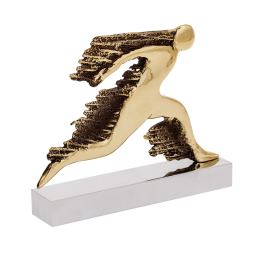Runner, Table Sculpture Solid Aluminum & Brass, 21cm - 2 Runner, Table Sculpture Solid Aluminum & Brass, 21cm - 2