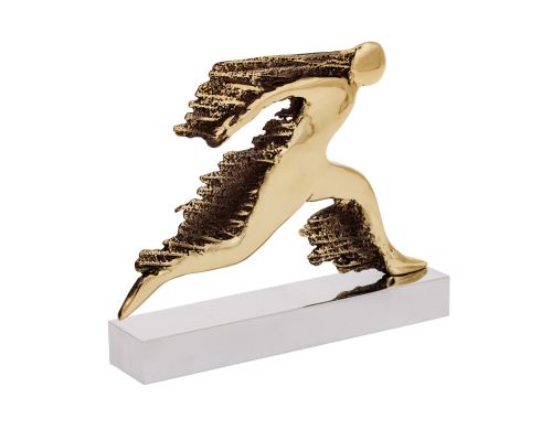 Runner, Table Sculpture Solid Aluminum & Brass, 21cm - 2