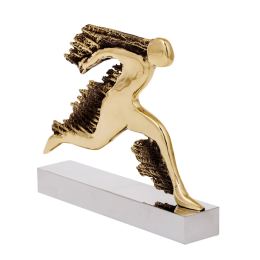 Runner, Table Sculpture Solid Aluminum & Brass, 21cm - 4 Runner, Table Sculpture Solid Aluminum & Brass, 21cm - 4