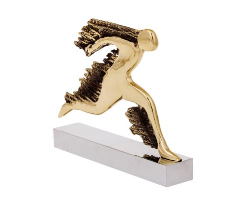 Runner, Table Sculpture Solid Aluminum & Brass, 21cm - 4
