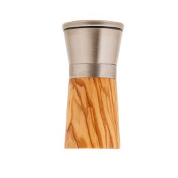 Set of 2 Olive Wood & Metal Salt Grinders or Pepper Mills, 13 & 16cm - 4