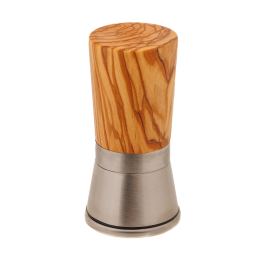 Set of 2 Olive Wood & Metal Salt Grinders or Pepper Mills, 13cm - 3 Set of 2 Olive Wood & Metal Salt Grinders or Pepper Mills, 13cm - 3