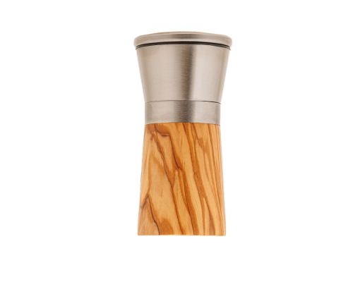 Set of 2 Olive Wood & Metal Salt Grinders or Pepper Mills, 13cm - 2