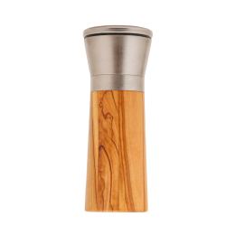 Set of 2 Olive Wood & Metal Salt Grinders or Pepper Mills, 16cm -4 Set of 2 Olive Wood & Metal Salt Grinders or Pepper Mills, 16cm -4