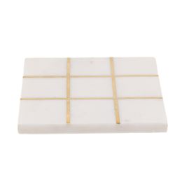 Decorative Marble & Metal Tic Tac Toe or Noughts & Crosses Board Game (19x19cm), 3 Decorative Marble & Metal Tic Tac Toe or Noughts & Crosses Board Game (19x19cm), 3