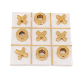 Decorative Marble & Metal Tic Tac Toe or Noughts & Crosses Board Game (19x19cm) Decorative Marble & Metal Tic Tac Toe or Noughts & Crosses Board Game (19x19cm)