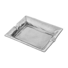 Ashtray - Handmade Solid Aluminum - Rectangular - Silver