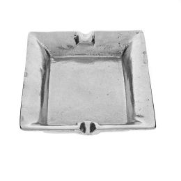 Ashtray - Handmade Solid Aluminum - Rectangular - Silver