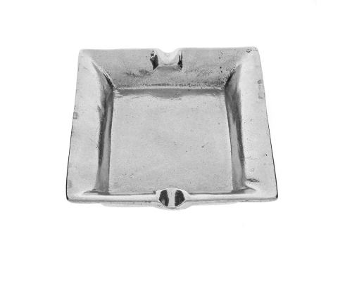 Ashtray - Handmade Solid Aluminum - Rectangular - Silver