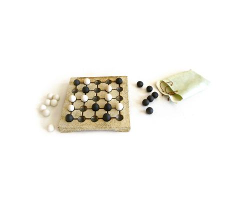 Seega Decorative Board Game - Premium Handmade Ceramic, Ancient Game Replica Set, 25.5cm (10")