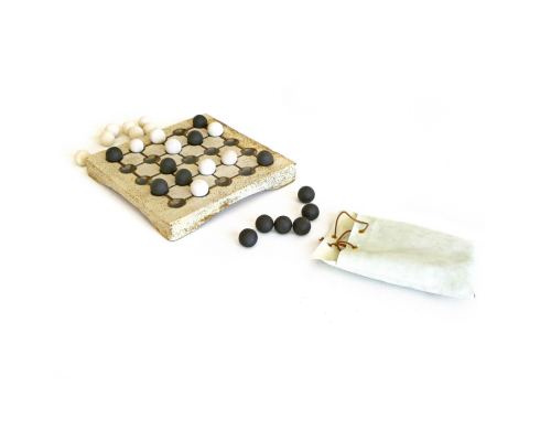 Seega Decorative Board Game - Premium Handmade Ceramic, Ancient Game Replica Set, 25.5cm (10")