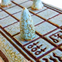 Senet Decorative Board Game - Premium Handmade Ceramic Replica Set. 32cm (12.6")