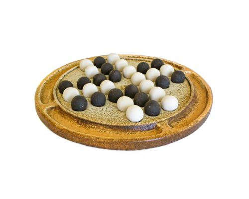 Solitaire Decorative Board Game - Premium Handmade Ceramic Replica Set. 32cm (12.6'')