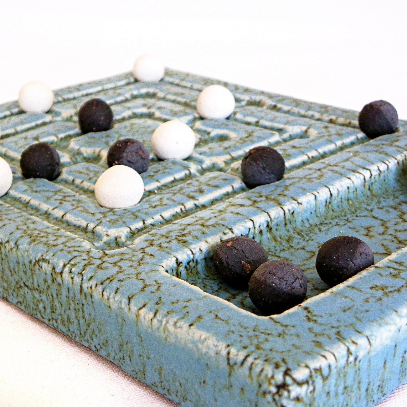 Nine Men's Morris Decorative Board Game Handmade Premium Ceramic
