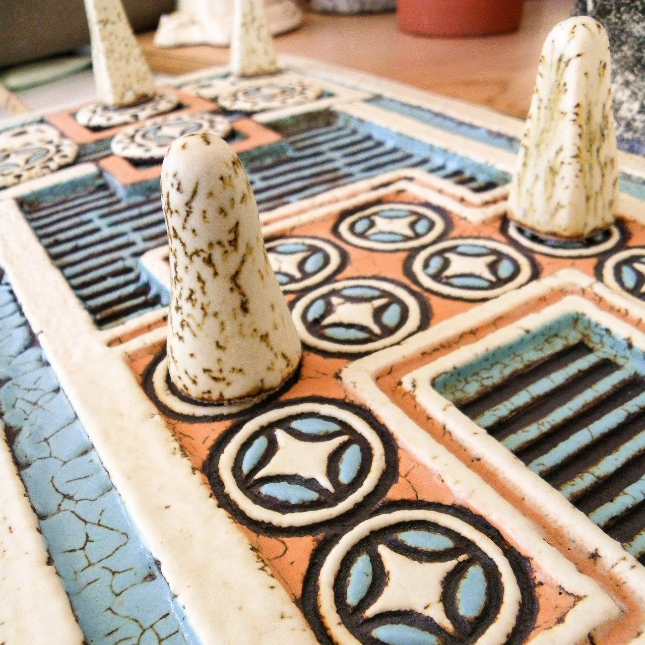 Knossos Decorative Board Game Handmade Ceramic Ancient Game Replica