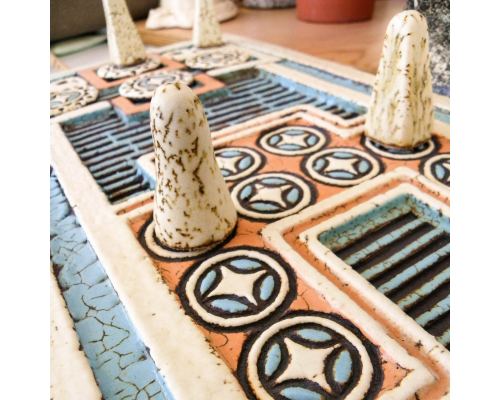 Knossos Decorative Board Game - Handmade Ceramic - Ancient Game Replica Set. 40cm (15.7")