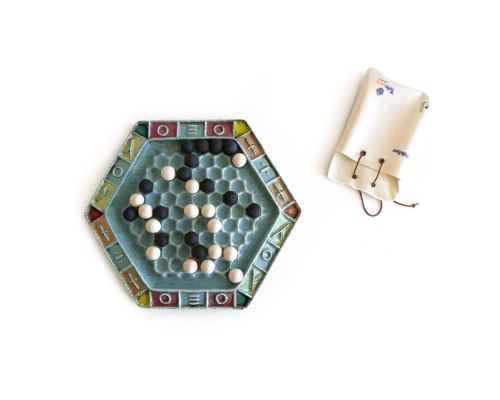 Abalone Decorative Board Game - Handmade Ceramic Replica Set. 35cm (13.8")