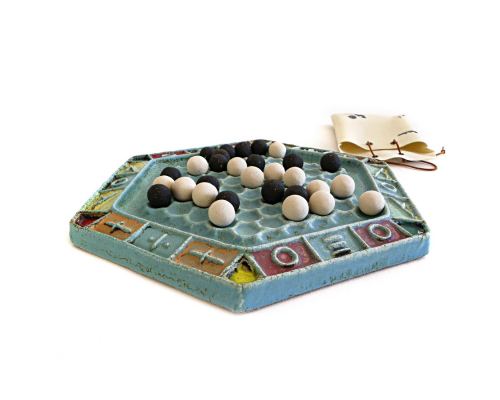 Abalone Decorative Board Game - Handmade Ceramic Replica Set. 35cm (13.8")
