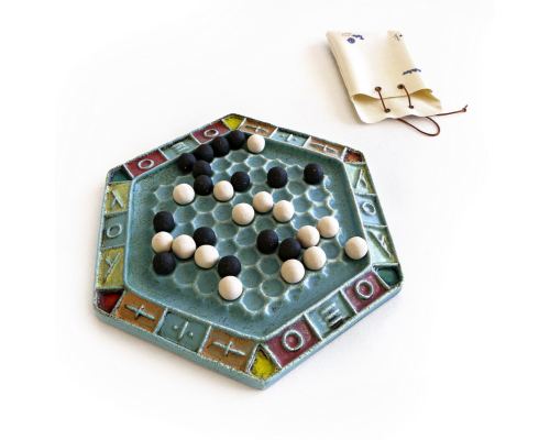 Abalone Decorative Board Game - Handmade Ceramic Replica Set. 35cm (13.8")