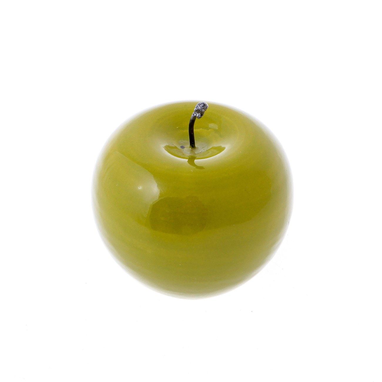 Green Apple Artificial Fruit Glossy Ceramic Handmade Table Ornament