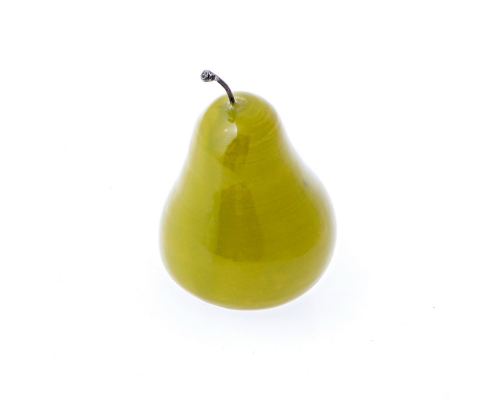 Green Pear - Artificial Fruit - Handmade Glossy Ceramic Table Ornament