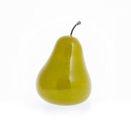 Green Pear - Artificial Fruit - Handmade Glossy Ceramic Table Ornament