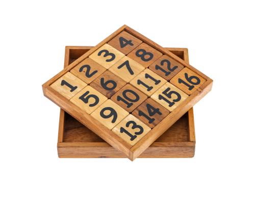 "Magic Numbers" Brain Teaser Game - Handmade Wooden Slide Puzzle