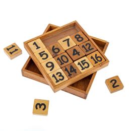 "Magic Numbers" Brain Teaser Game - Handmade Wooden Slide Puzzle