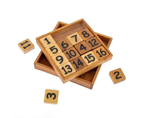 "Magic Numbers" Brain Teaser Game - Handmade Wooden Slide Puzzle