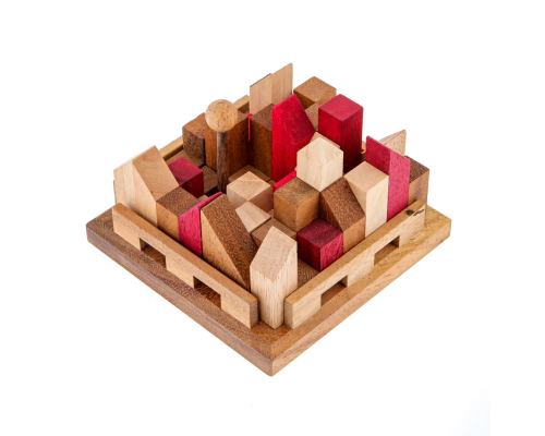 "The City" Brain Teaser Game - Handmade Wooden Mind Puzzle