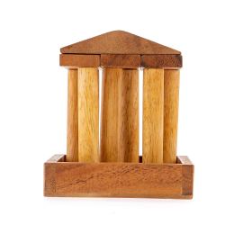 "The Parthenon Temple" Brain Teaser Game - Handmade Wooden Mind Puzzle